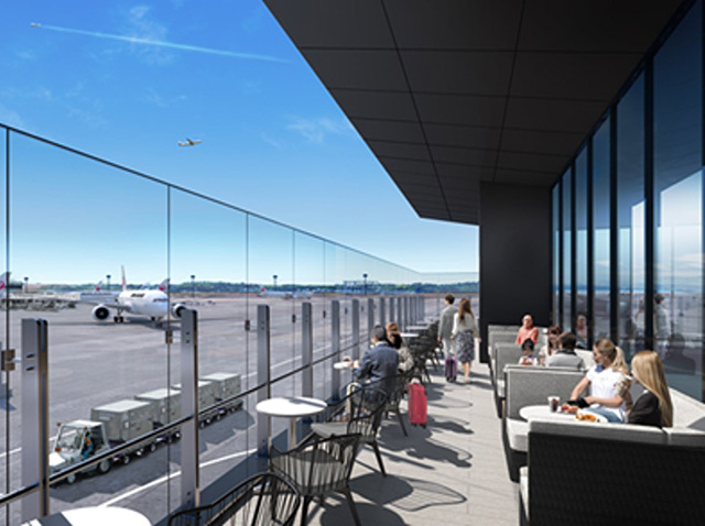 「JAPAN FOOD HALL」露天戶外區可以和飛機面對面接觸。