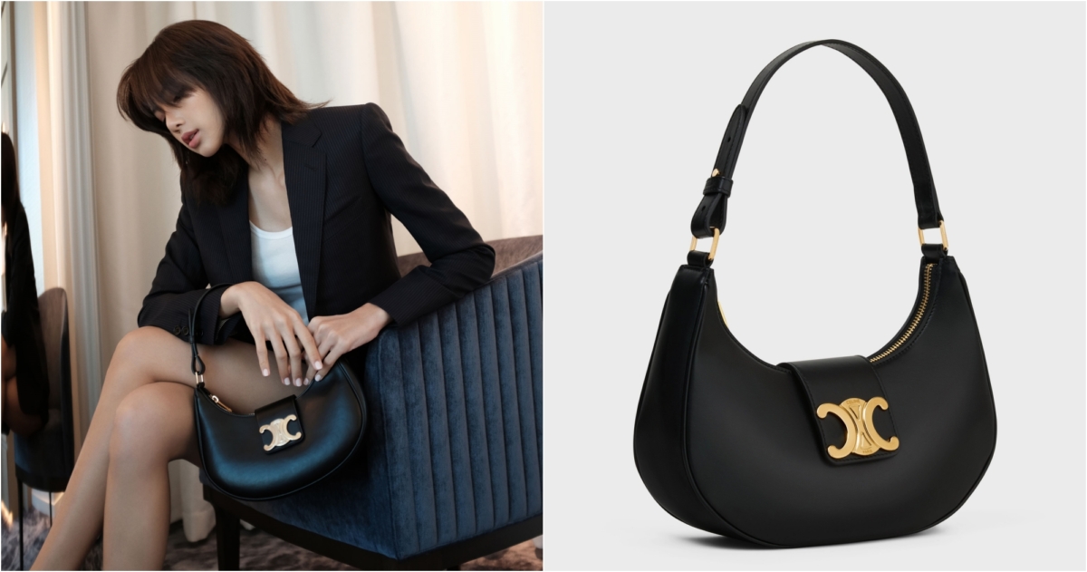 CELINE AVA TRIOMPHE黑色光滑小牛皮手袋 CELINE BY HEDI SLIMANE,NT$85,000