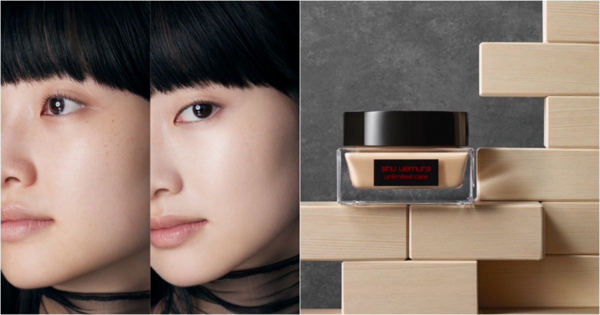 shu uemura 無極限水潤光粉底霜&使用前後