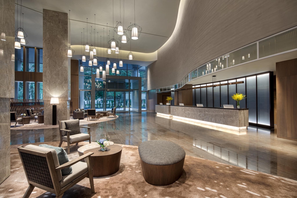 「日月潭力麗溫德姆溫泉酒店」大廳富麗堂皇。