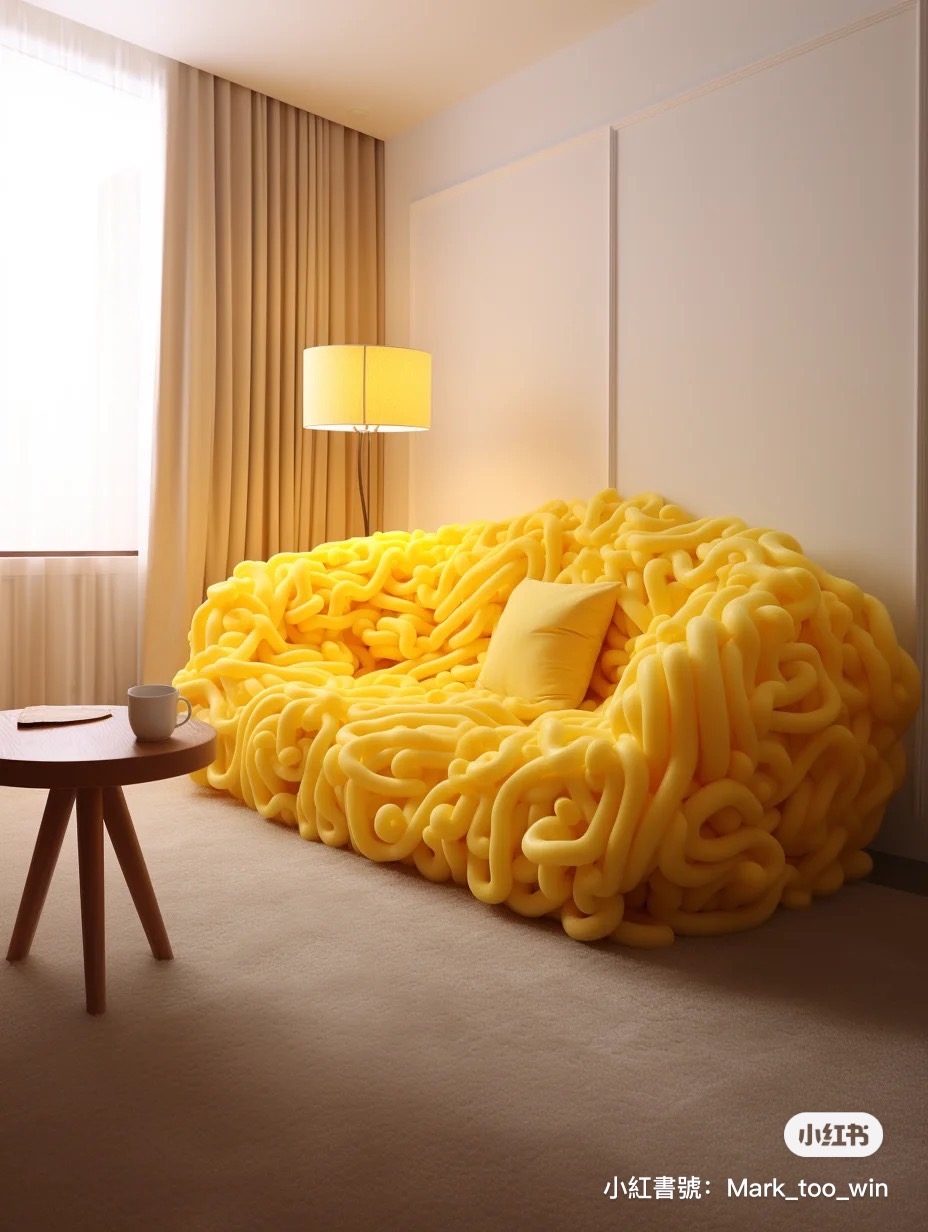 粗麵條版的泡麵沙發