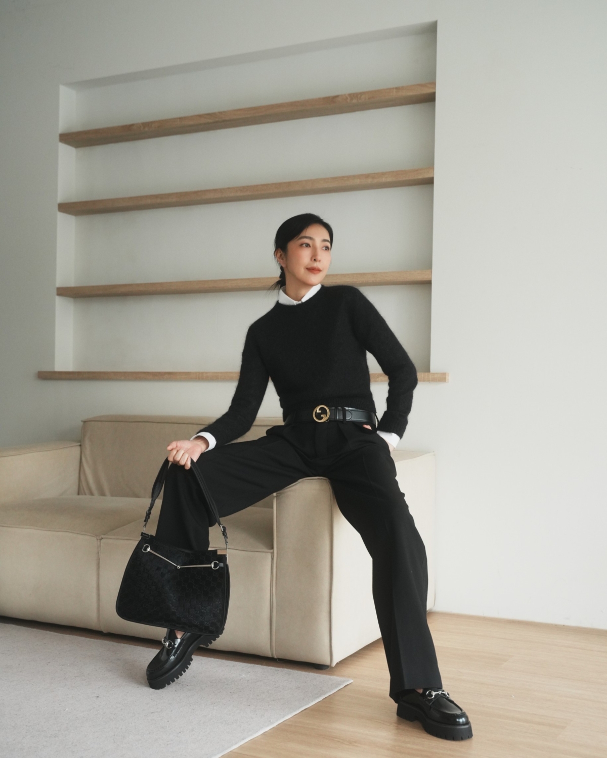 楊謹華Gucci Horsebit「馬銜鍊」時尚配件穿上身