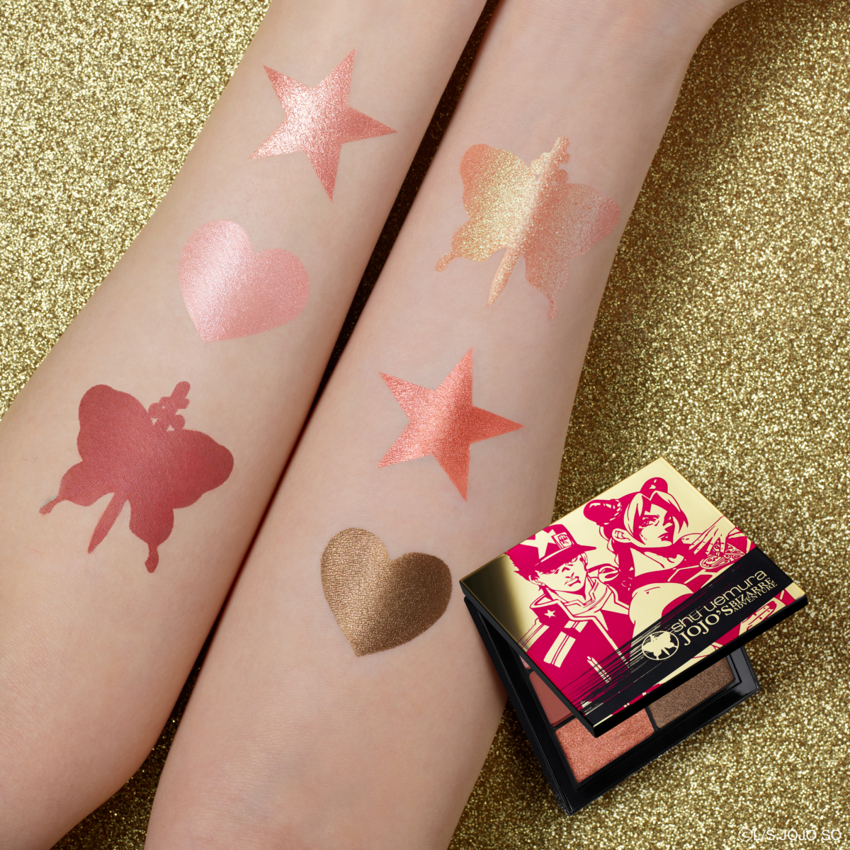 shu uemura x JOJO’s Bizarre Adventure 限量聯名系列 蝴蝶之刃6色眼影盤,NT$ 1,900