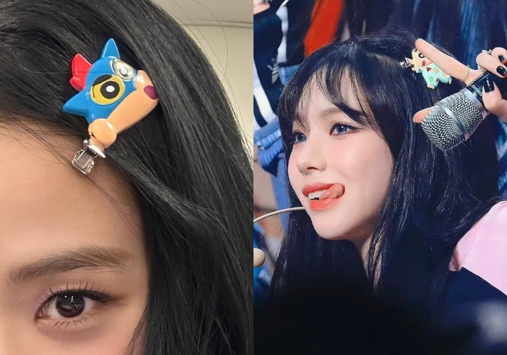 Jisoo、Karina蠟筆小新髮夾