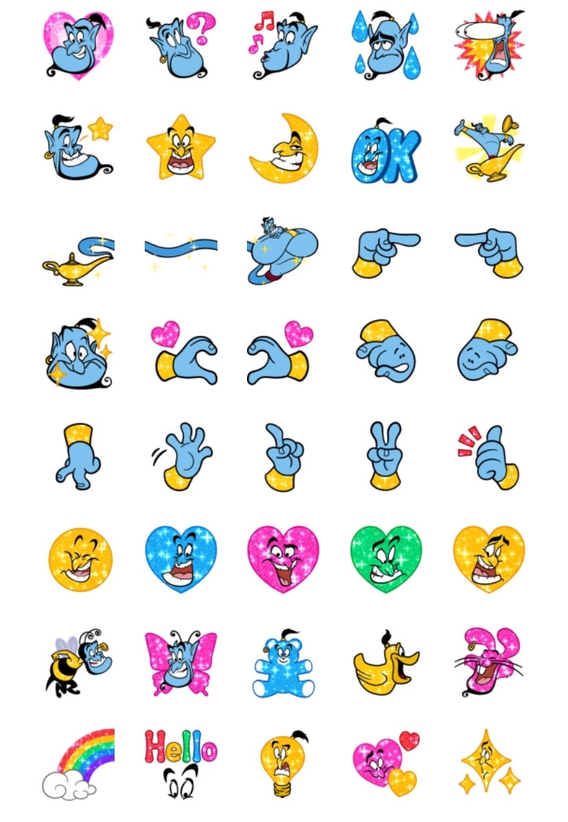 璀璨亮片☆神燈精靈表情貼