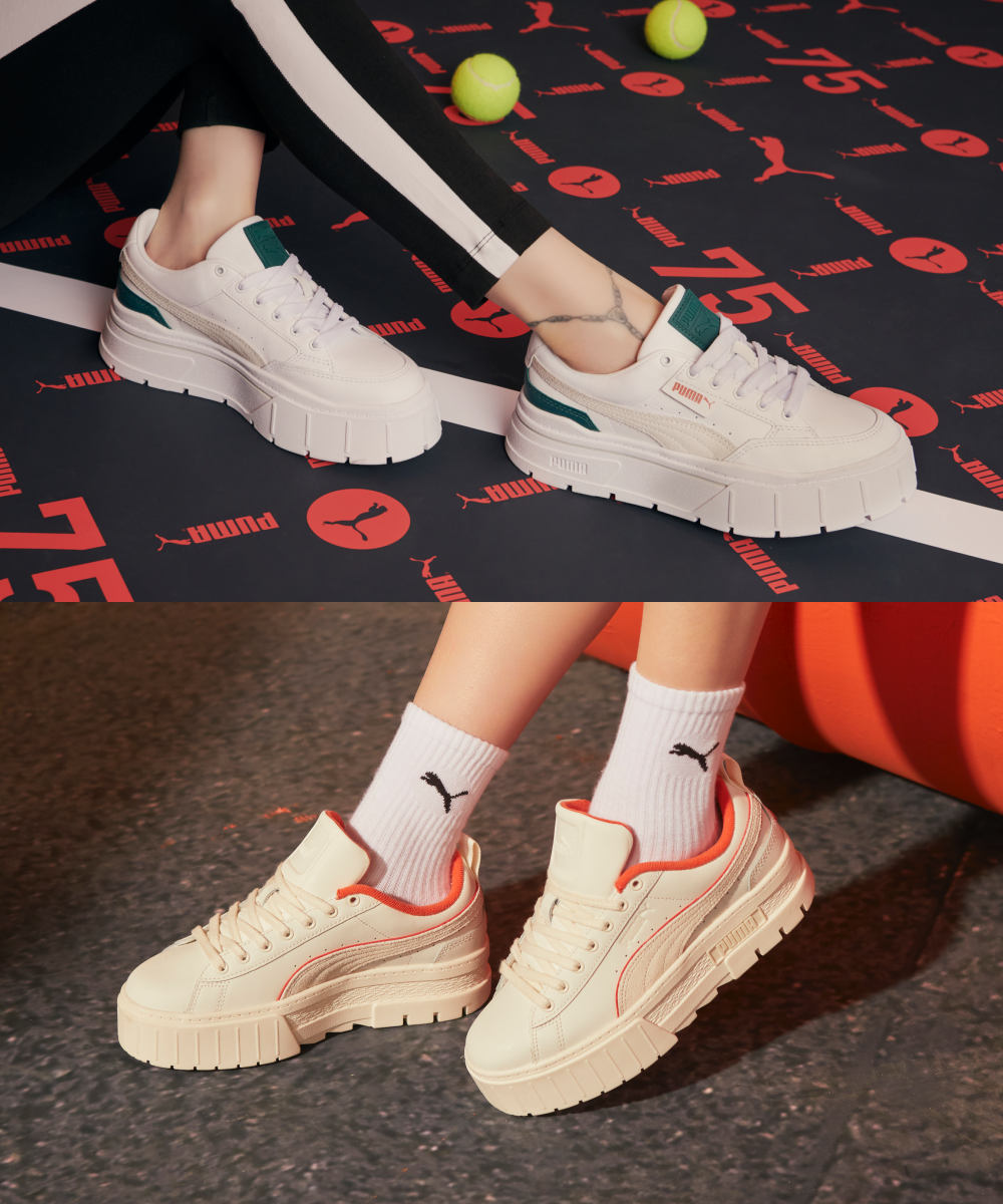 (上)PUMA Mayze Stack Wns、(下)PUMA Mayze Forward History Wns