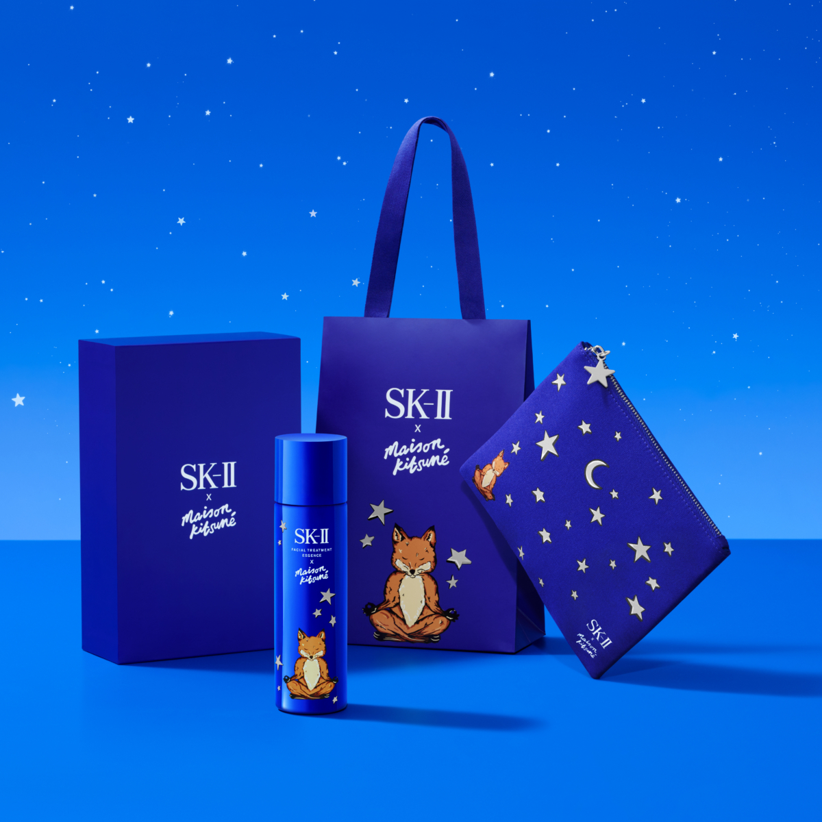 SK-II x MAISON KITSUNÉ 限量版青春露藍色禮盒