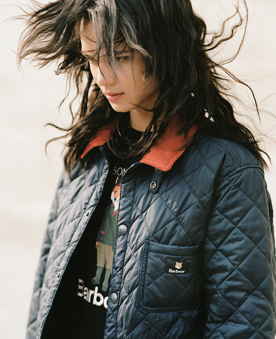 Barbour X Mk 棉質長袖衛衣,NT$8,200, Barbour X Mk Kenning絎縫保暖外套,NT$13,900