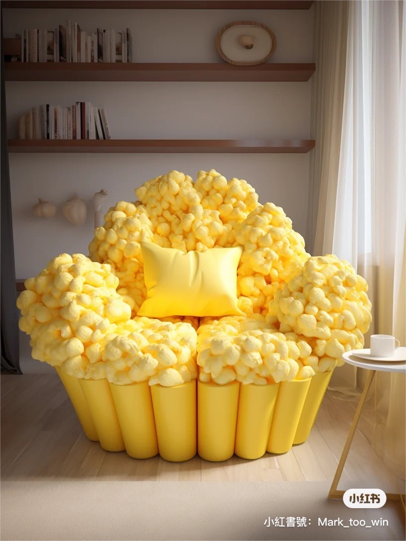 像雲朵般的爆米花沙發樣式討喜