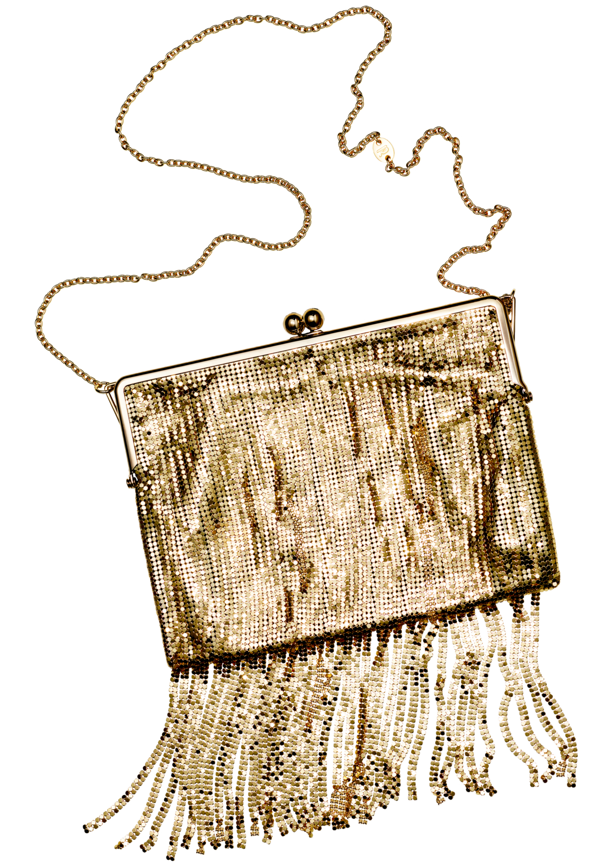 Rabanne H&M 流蘇金屬網格包，NT$7,999。