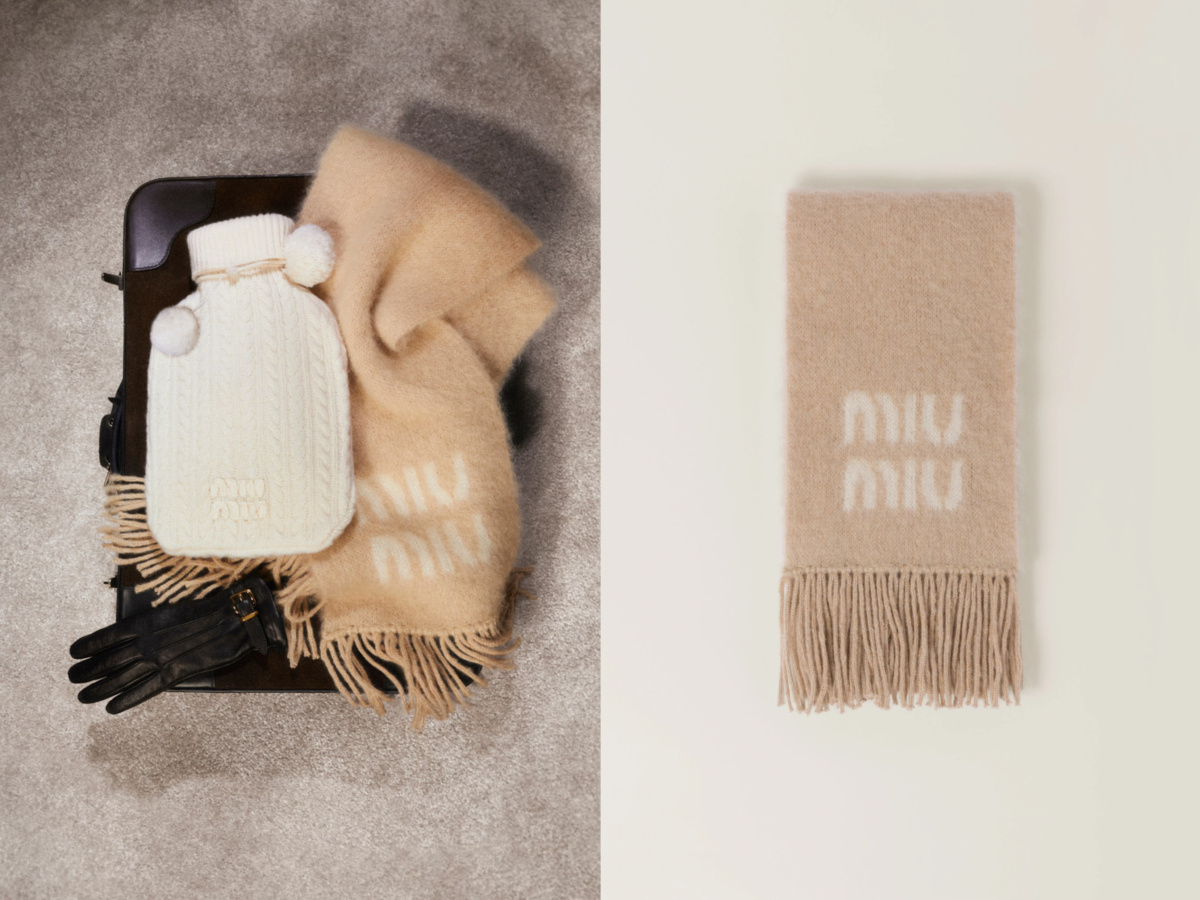 Miu Miu 羊毛混馬海毛圍巾,NT$23,000
