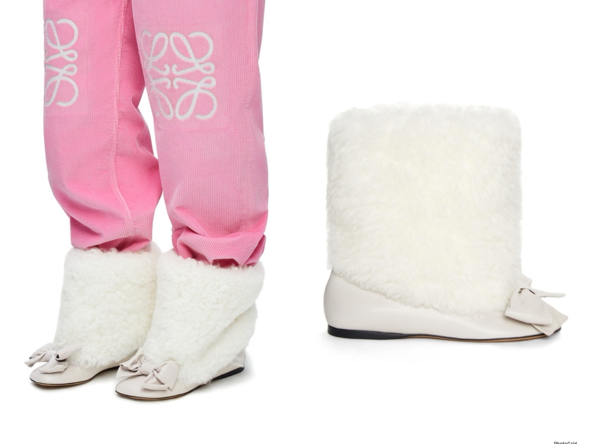 LOEWE 澎鬆羊毛靴，參考定價 NT$30,500