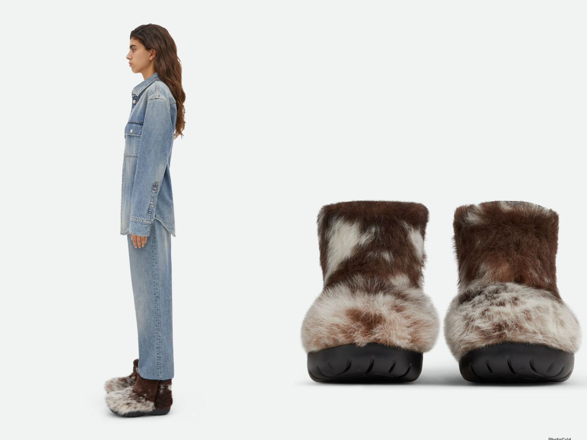 Bottega Veneta 羊皮毛踝靴，參考定價 NT$37,400