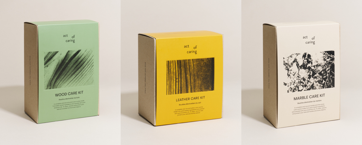 瑞典高級傢俱護膚品牌act of caring推出3款專為不同材質物件打造的清潔與保養禮盒。