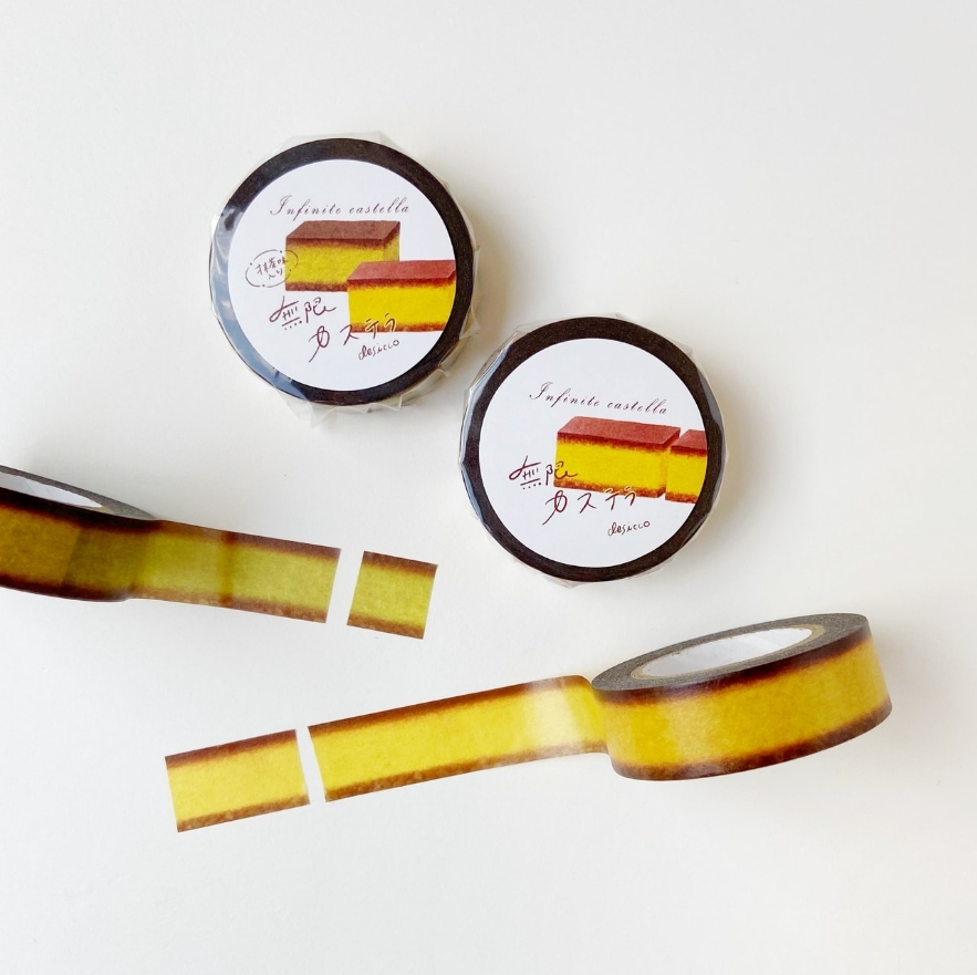 長崎蛋糕紙膠帶，呈現出蛋糕斷面質感