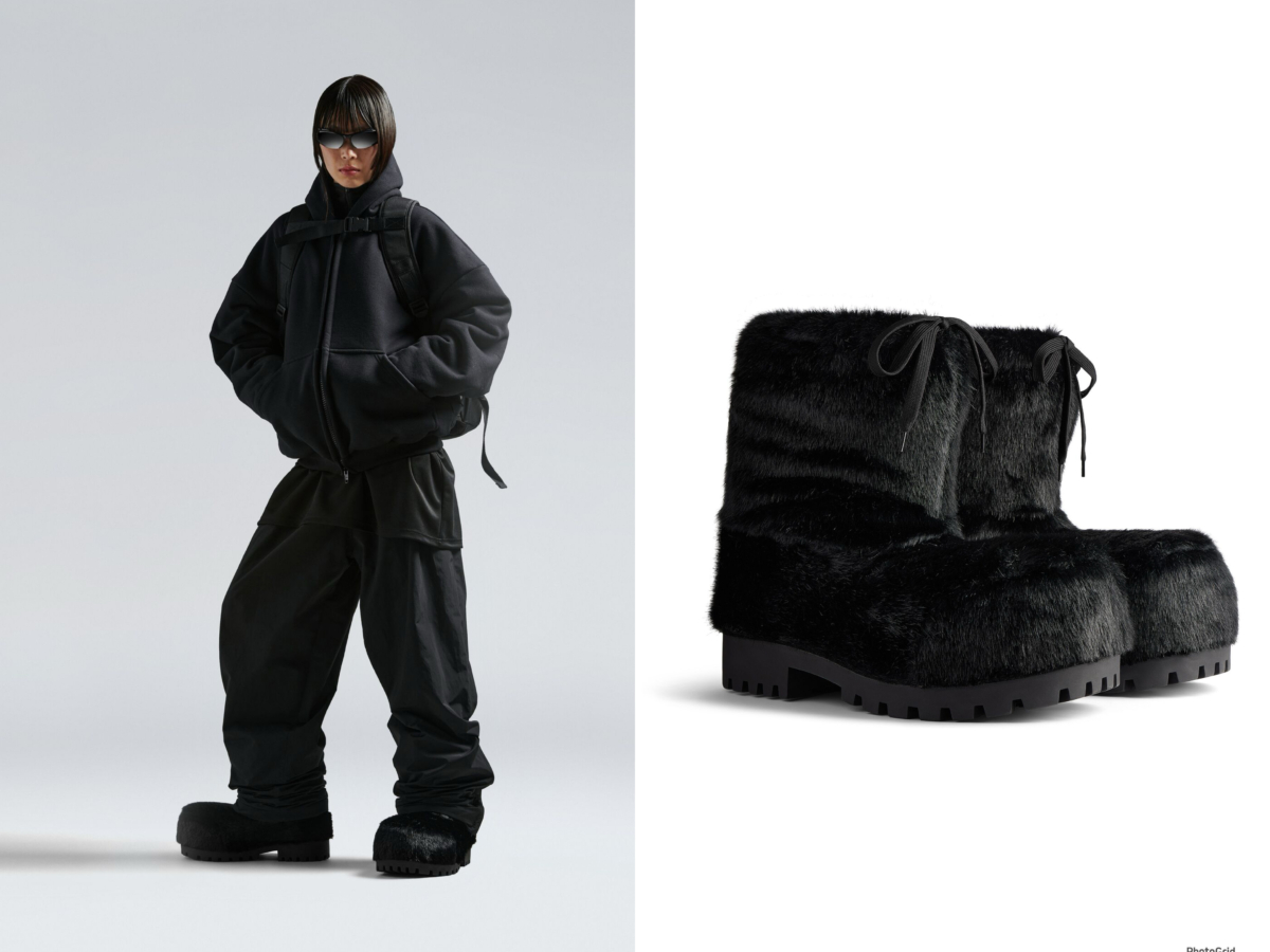 Balenciaga 黑色假貂皮阿拉斯加低筒靴，參考定價 NT$50,950