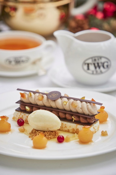 TWG Tea聖誕限定甜點-法式伯爵茶洋梨佐栗子香緹蛋白霜