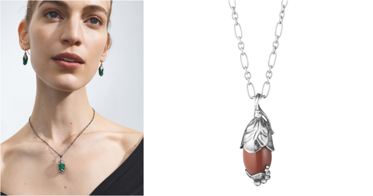 GEORG JENSEN HERITAGE系列_2024 HERITAGE_純銀鑲紅碧玉 吊墜,NT$9700