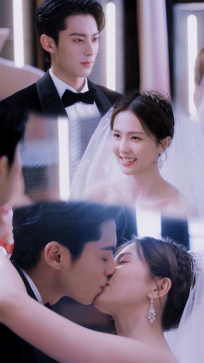 《以愛為營》番外篇白鹿狂喊3次「我願意」後與王鶴棣擁吻。