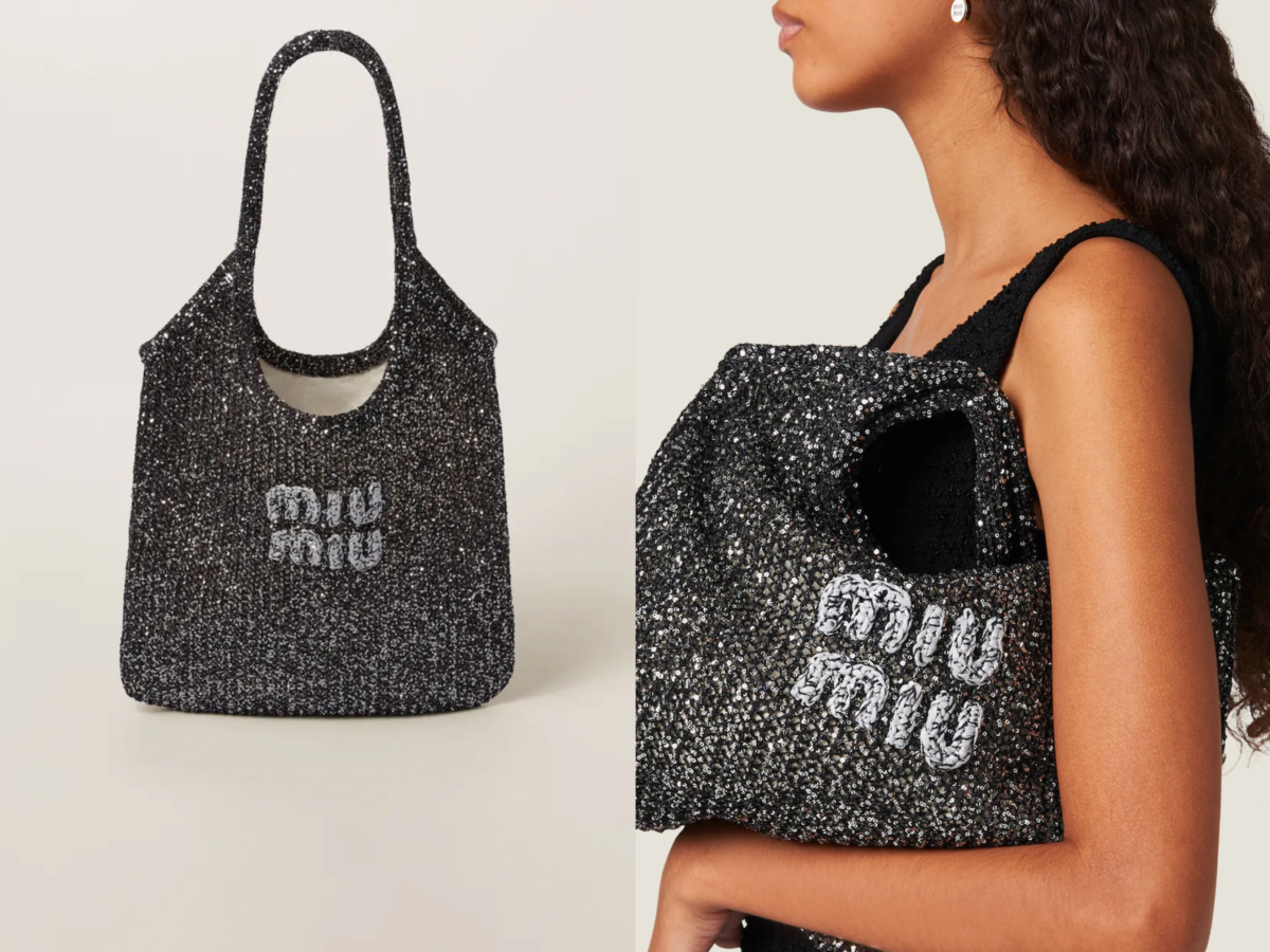 Miu Miu 亮片網紗托特包,NT$55,000