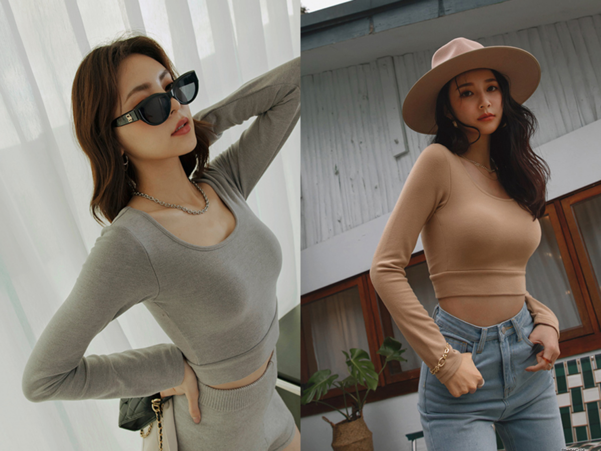 AIR SPACE WARM↑UP 大U領輕絨短版發熱 BRA TOP,NT$590