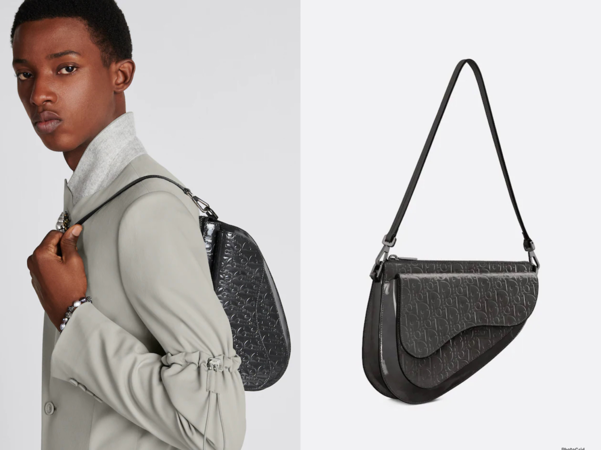 Dior Boxy Saddle 黑色漆皮馬鞍袋,參考定價 NT$135,000