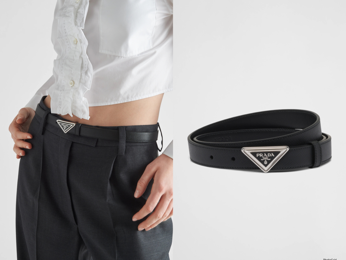 PRADA Saffiano 皮革腰帶，參考定價 NT$24,500