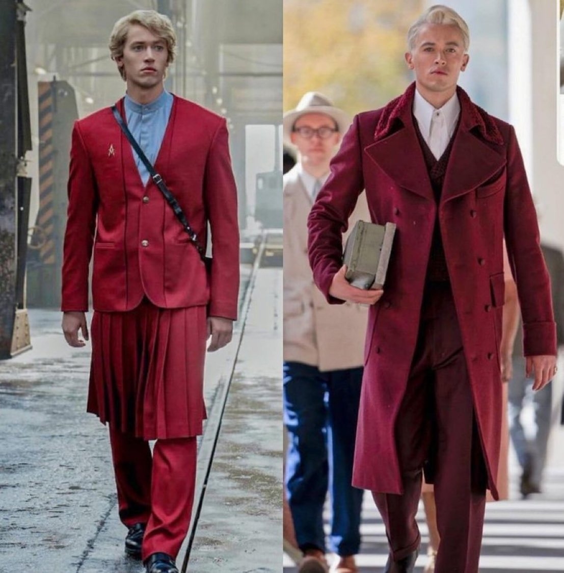 《飢餓遊戲：鳴鳥與游蛇之歌》片頭和片尾造型對比