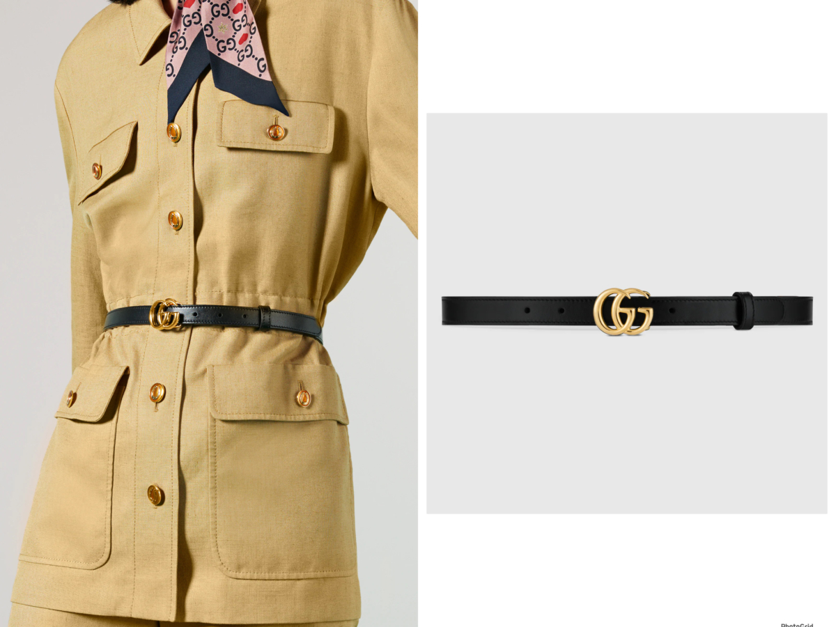 Gucci GG 皮革皮帶，參考定價 NT$12,000