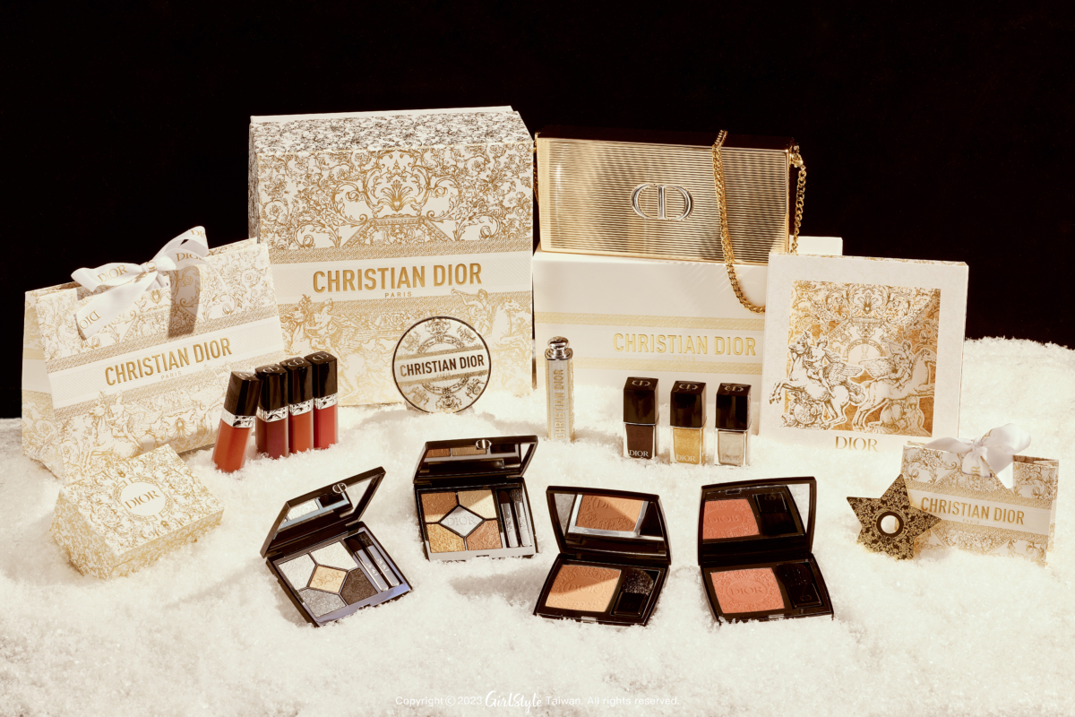 迪奧經典五色眼影–杜樂麗花園限量版(NT$2,850)、迪奧超完美亮妍腮紅–杜樂麗花園限量版(NT$2,000)、迪奧超完美晶緻唇露–杜樂麗花園限量版(NT$1,600)、迪奧亮彩指甲油–杜樂麗花園限量版(NT$970)、迪奧持色護甲油–杜樂麗花園限量版(NT$970)