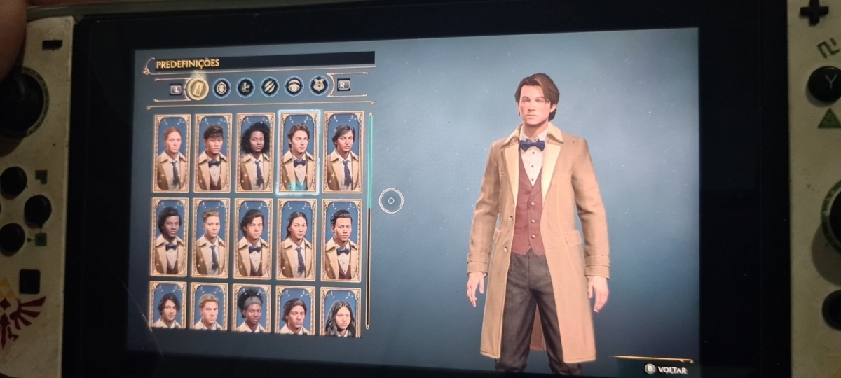 手機拍攝Switch《霍格華茲的傳承》捏臉畫面