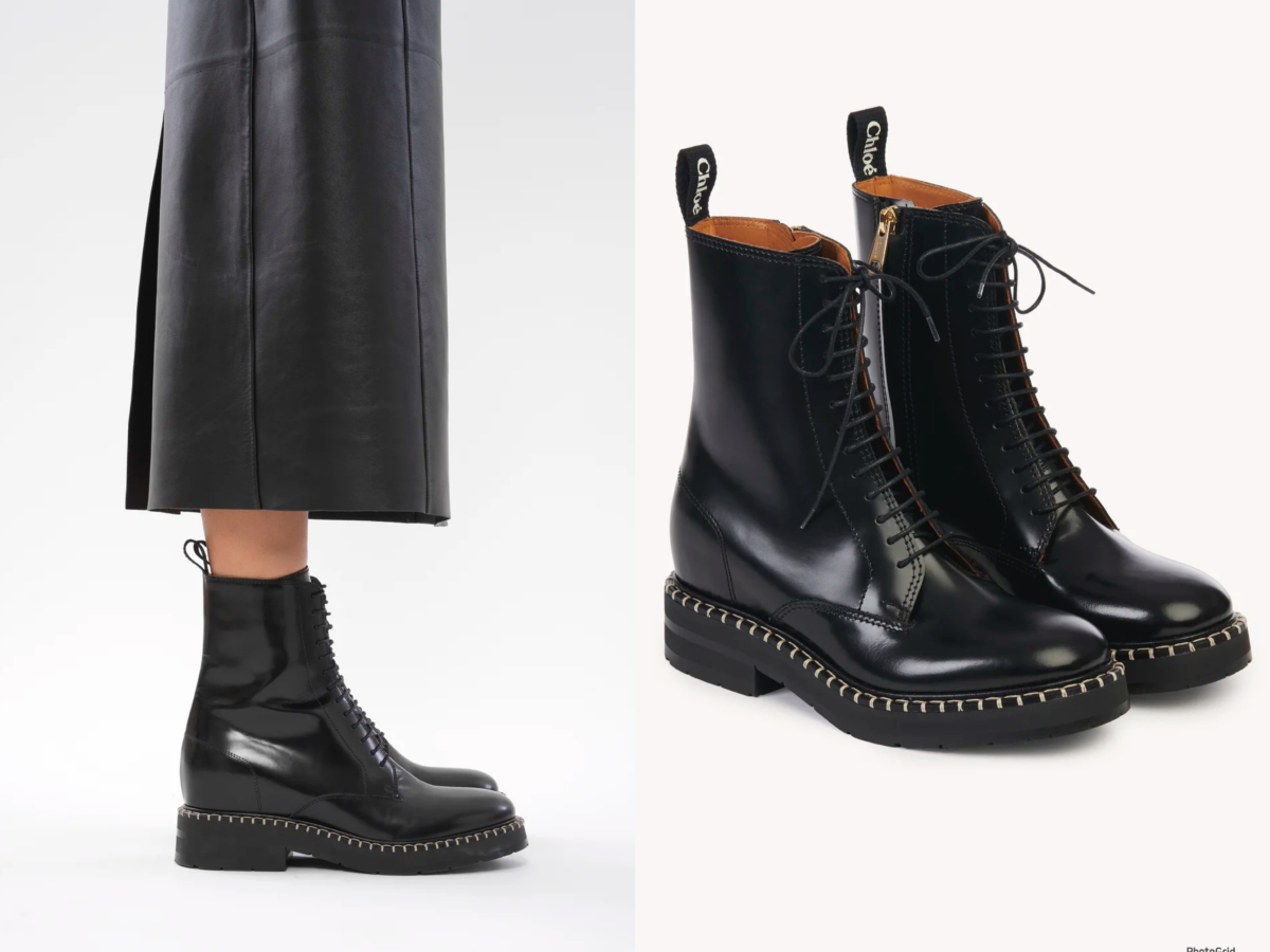 Chloé Noua 繫帶踝靴，參考定價 NT$36,000