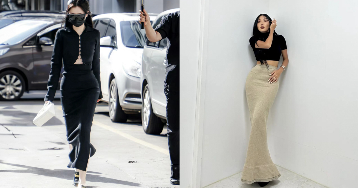 包臀半身長裙穿搭示範