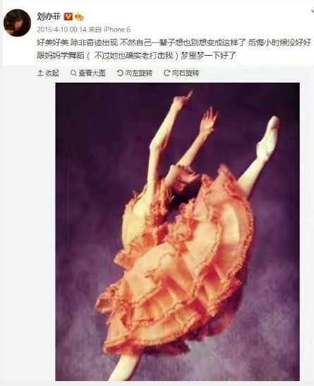 劉亦菲母親劉曉麗獨舞風姿。