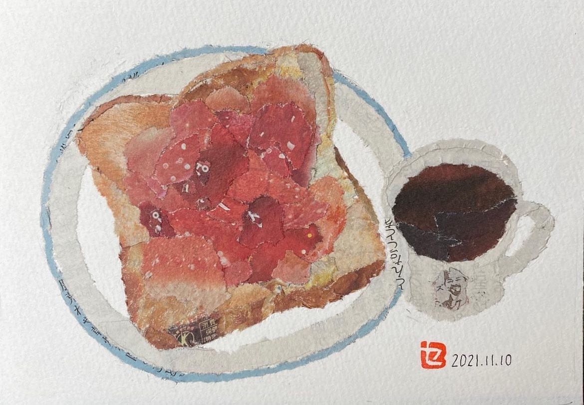 果醬吐司與咖啡，美好的早晨