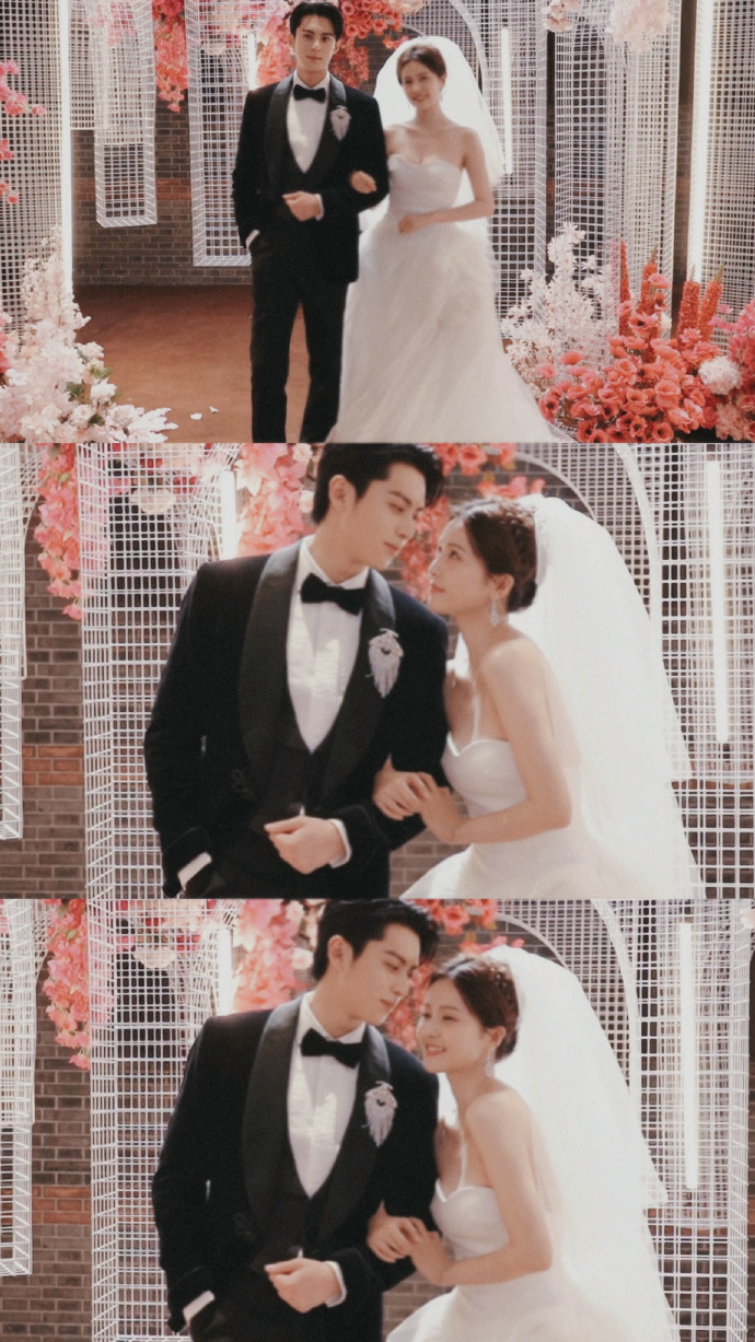 《以愛為營》番外篇白鹿、王鶴棣舉辦浪漫的粉色婚禮。