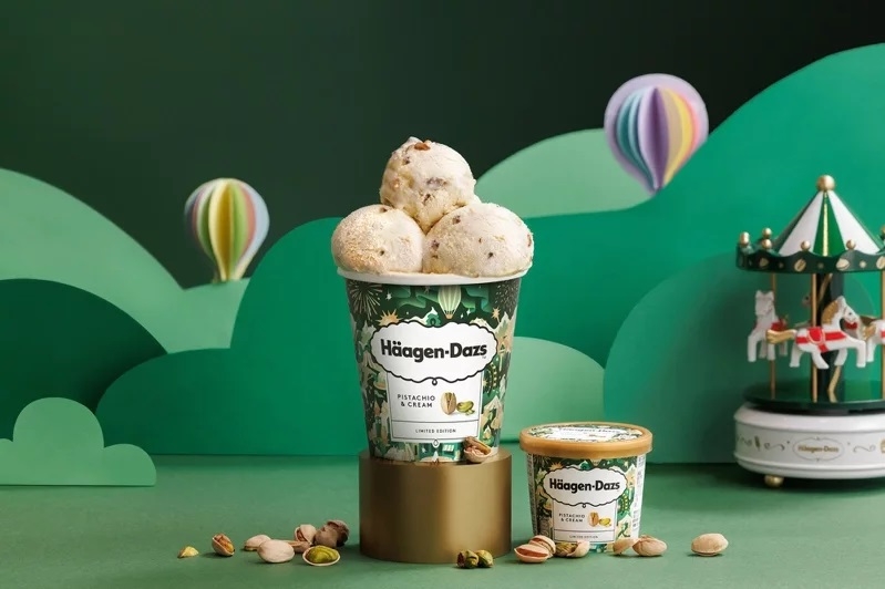 Häagen-Dazs開心果冰淇淋口感濃郁香甜。