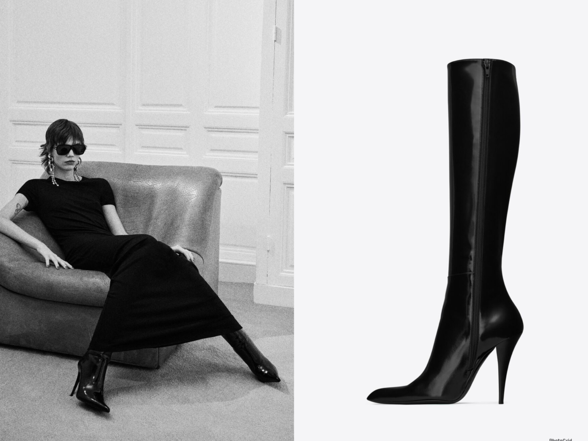 Saint Laurent JONES 鏡面皮革靴，參考定價 NT$66,950