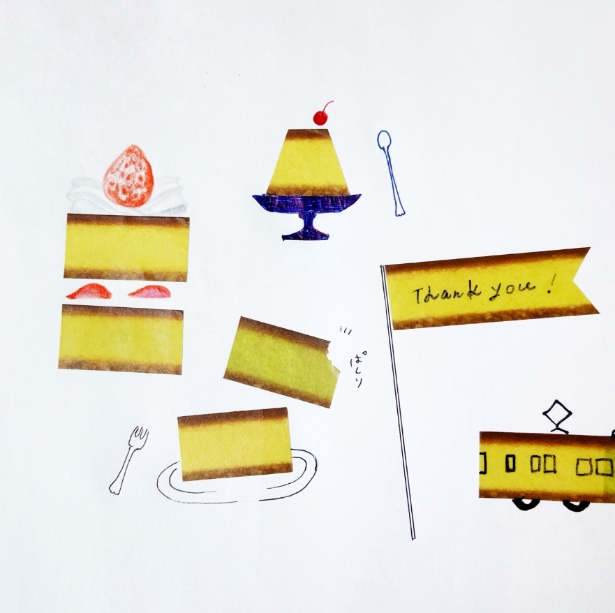 長崎蛋糕紙膠帶拿來做筆記超可愛