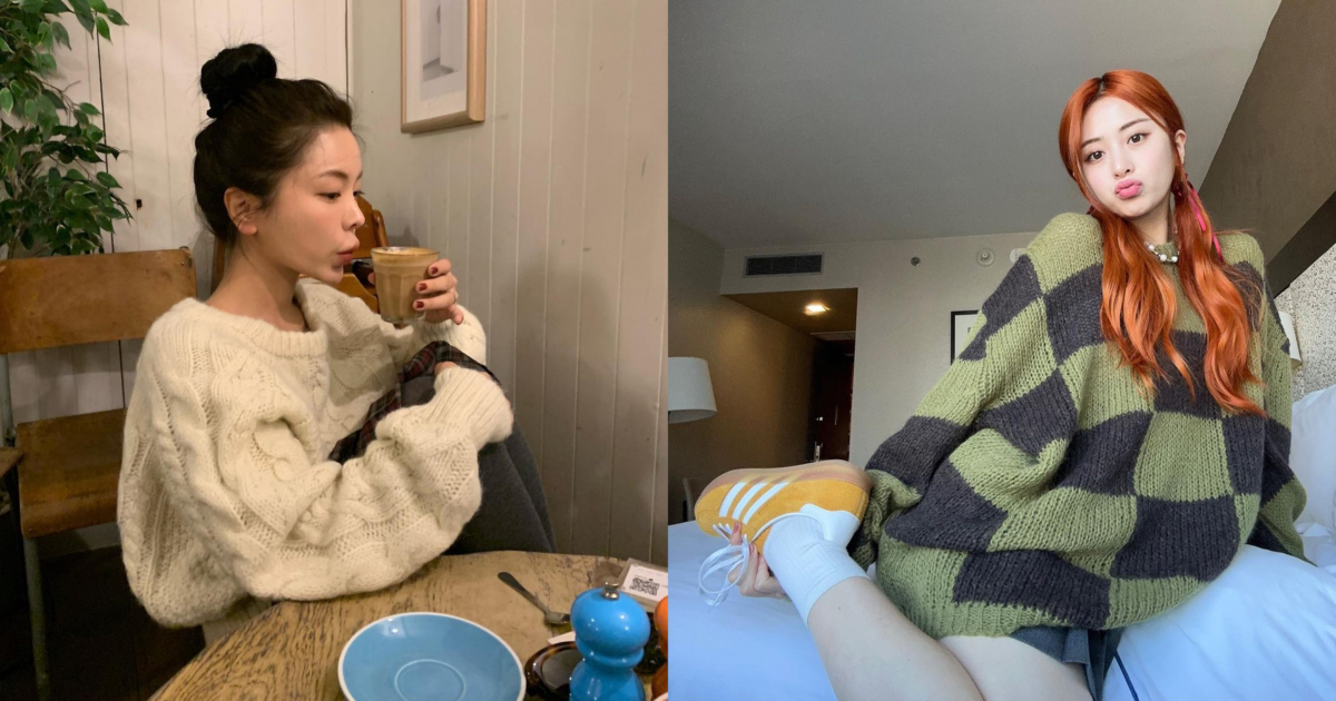 蓬鬆毛衣穿搭示範