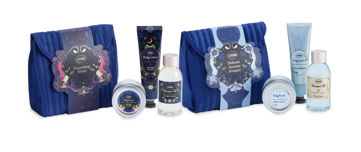 SABON 沐浴磨砂禮盒(星熠幻境限定包裝)，NT$980 (香調：星熠幻境、白茶)