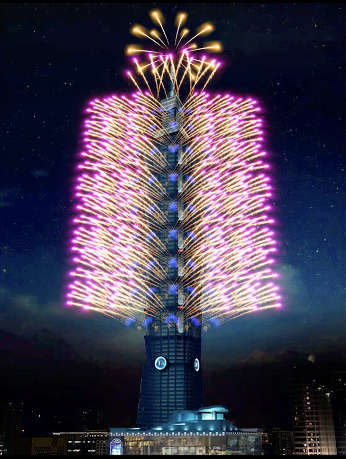 2024跨年煙火主題「彩色世界 COLORFUL WORLD」,象徵台灣文明多采多姿