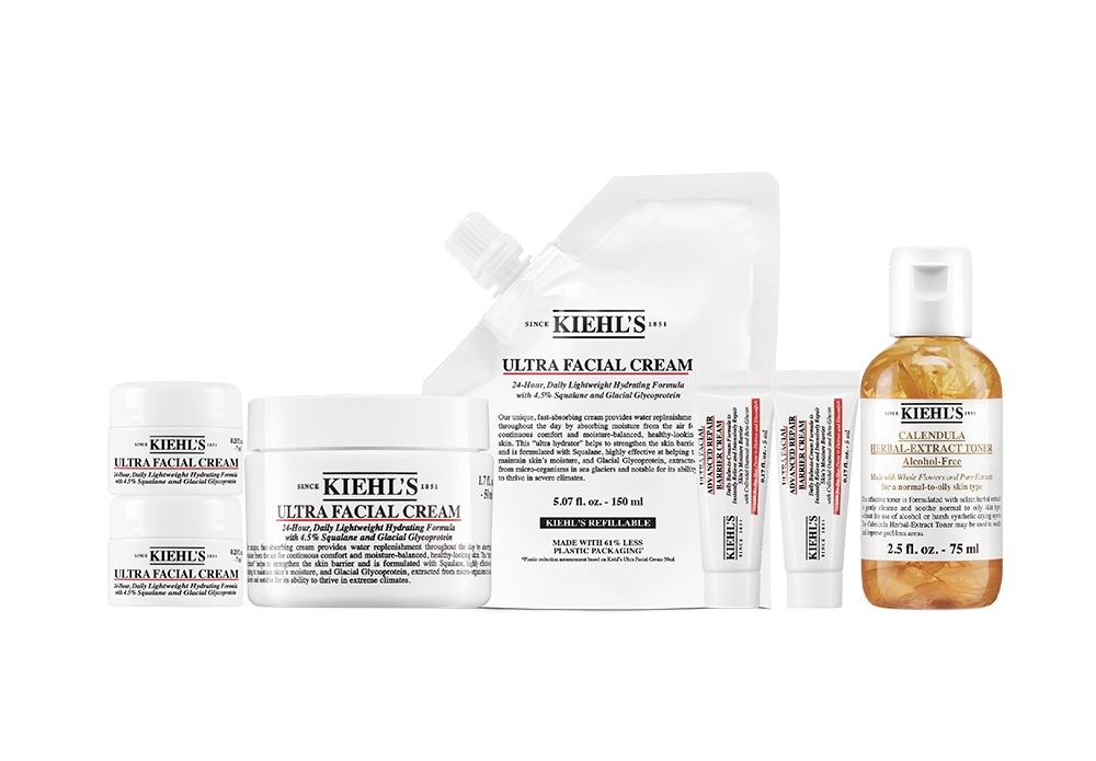 保濕霜囤貨環保組（冰河醣蛋白保濕霜補充包 150ml、冰河醣蛋白保濕霜 50ml、冰河醣蛋白保濕霜 7ml、冰河醣蛋白保濕霜 7ml、全面精準修復霜 5ml、全面精準修復霜 5ml、金盞花植物精華化妝水 75ml）