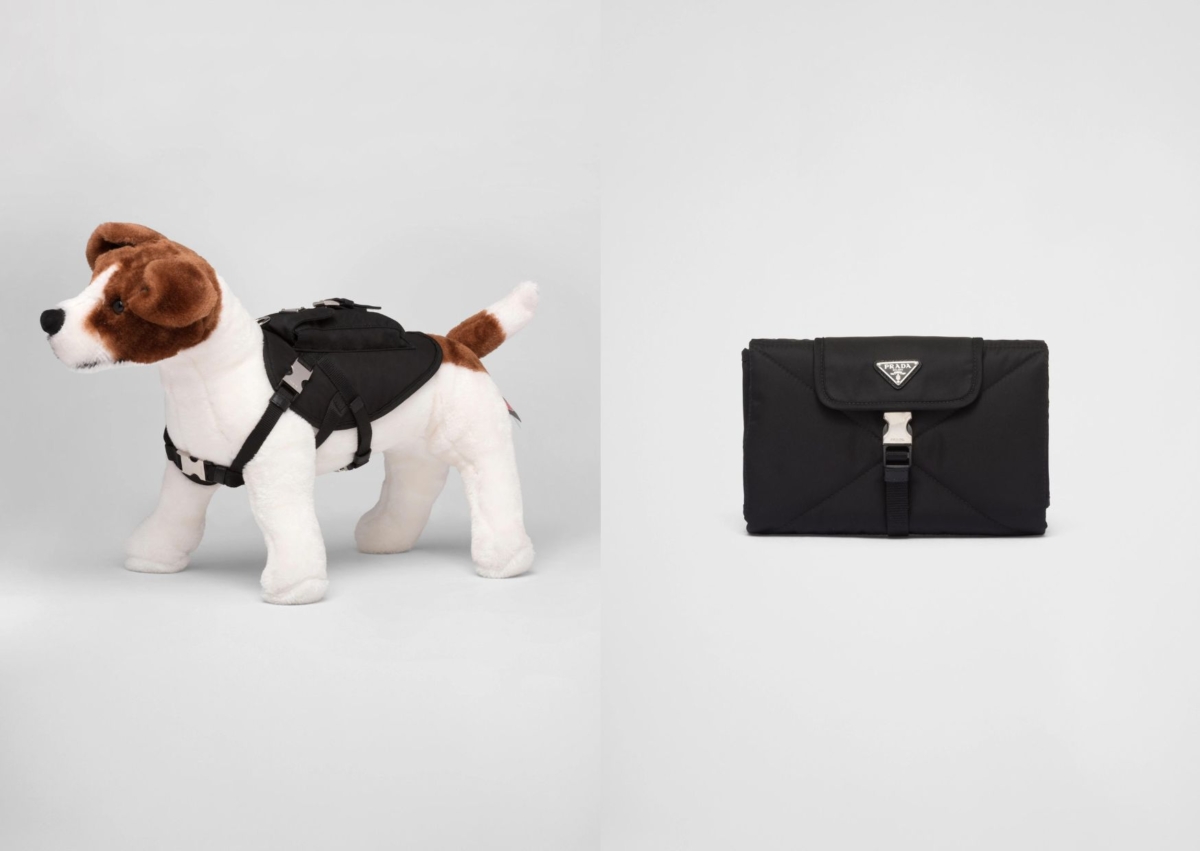 Prada 尼龍狗胸帶，NT$ 30,000Prada Re-Nylon 寵物旅行毛氈，NT$ 17,000