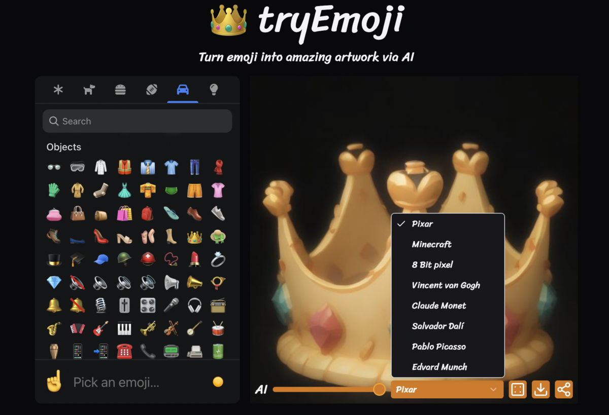 Try Emoji選擇下方風格
