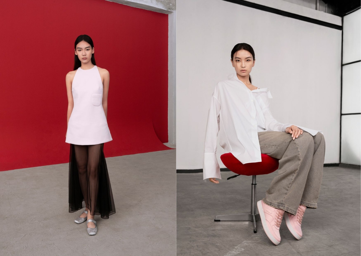 CHARLES & KEITH Clementine瑪莉珍鞋(銀灰),NT$ 1,990;緞面休閒鞋,NT$2,590