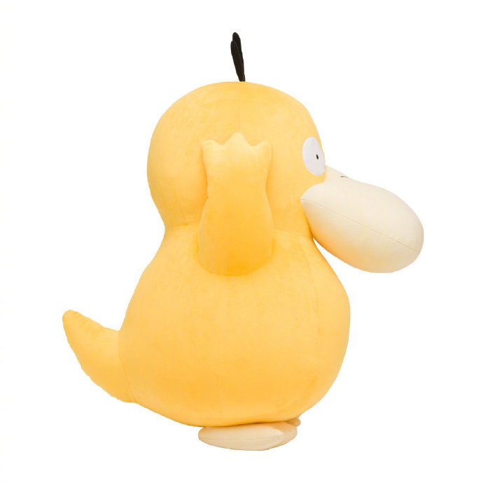 可達鴨等身大玩偶側面，嘴巴超突出