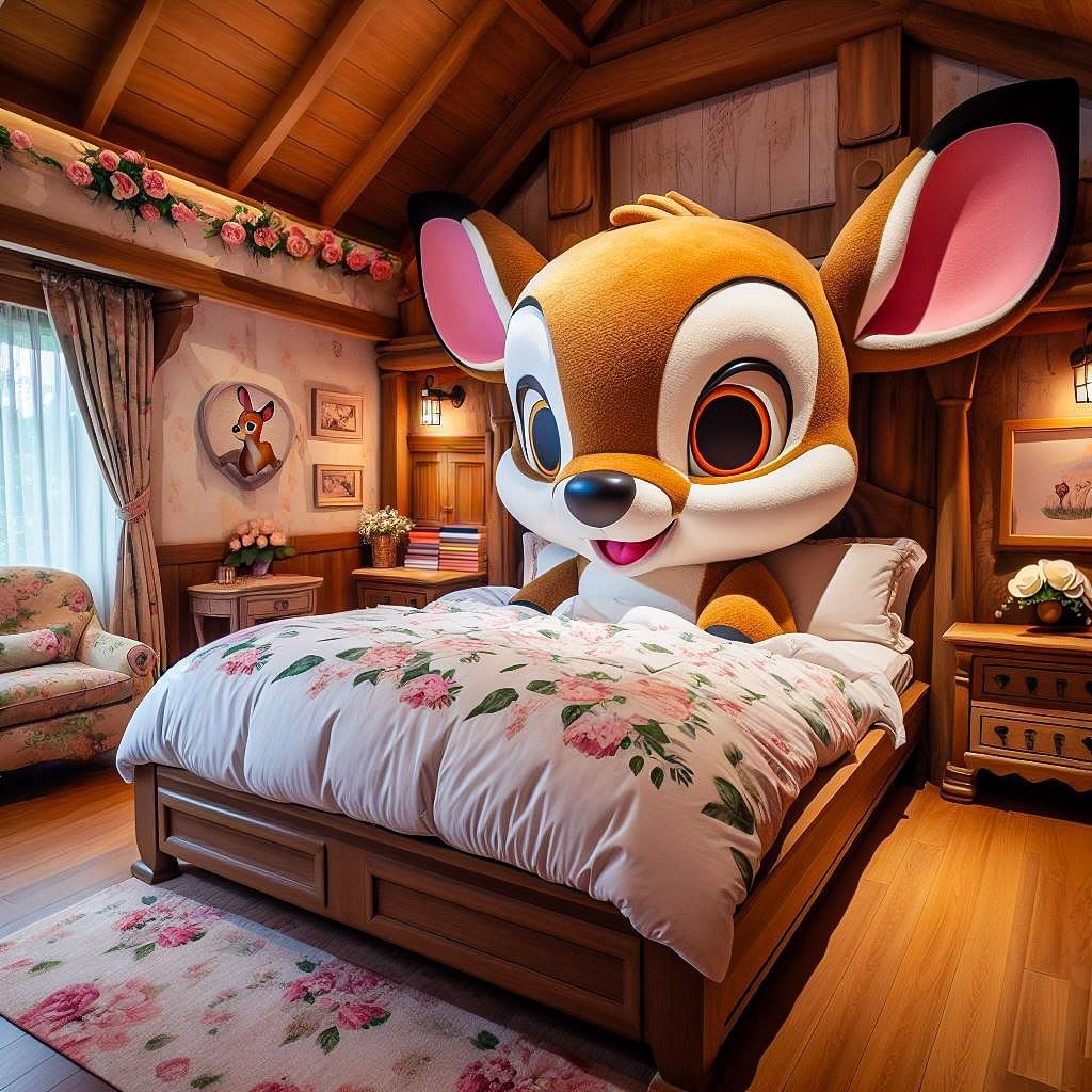 AI繪製小鹿斑比主題房間