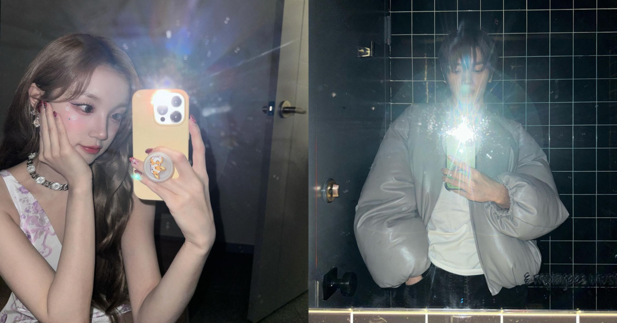 雨琦、泰容示範對鏡開閃光拍照