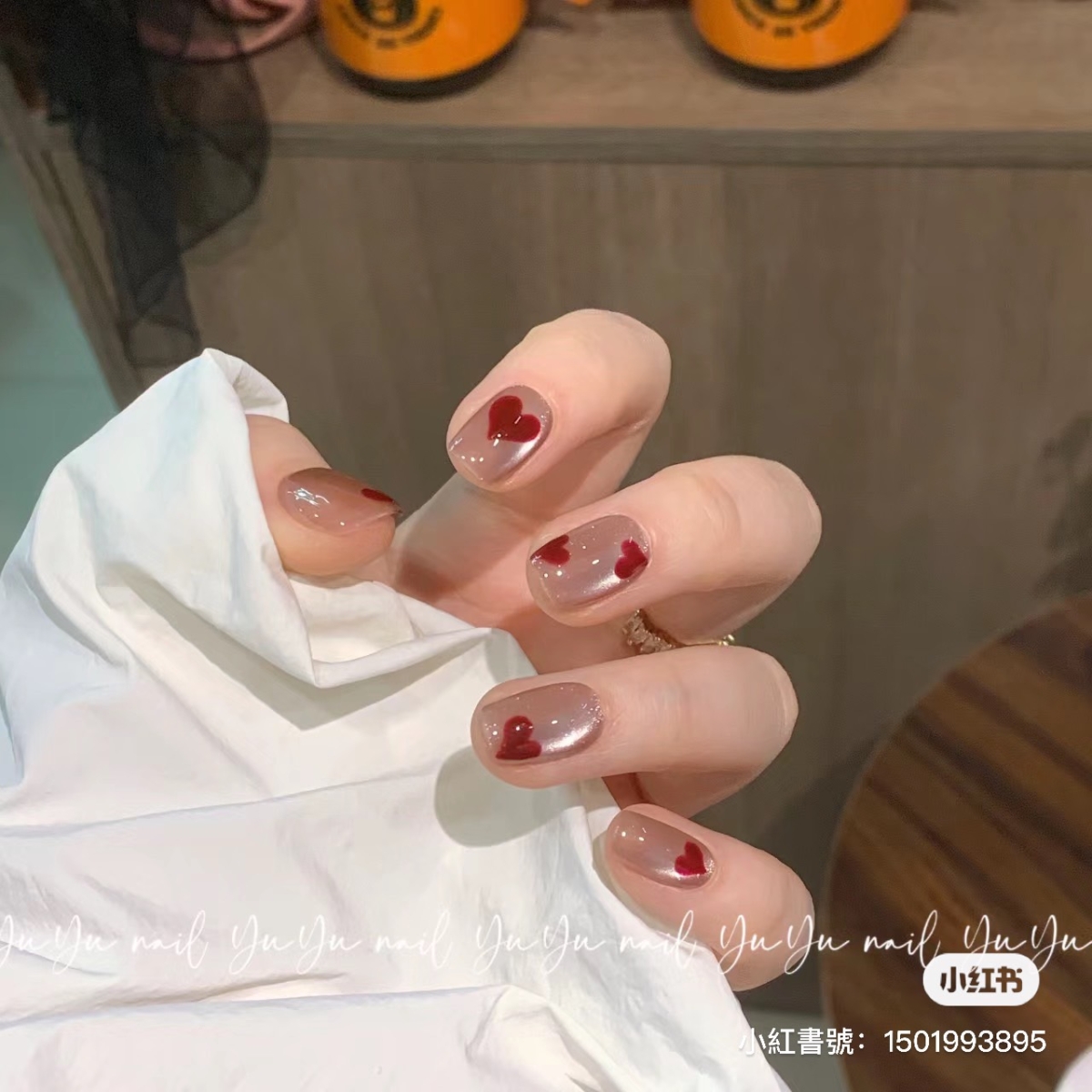 愛心貓眼光療推薦06:紅色小愛心貓眼